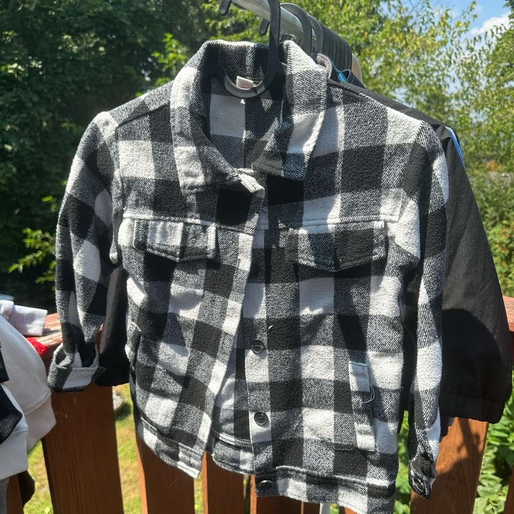 Kids Black and White Checkered Jacket